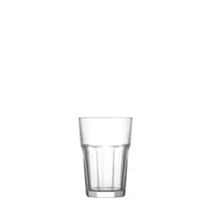 Sklenený rebrovaný pohár na vodu Aras s možnosťou umývanie v umývačke riadu je využiteľný v každej domácnosti. Rozmery 83x121 mm