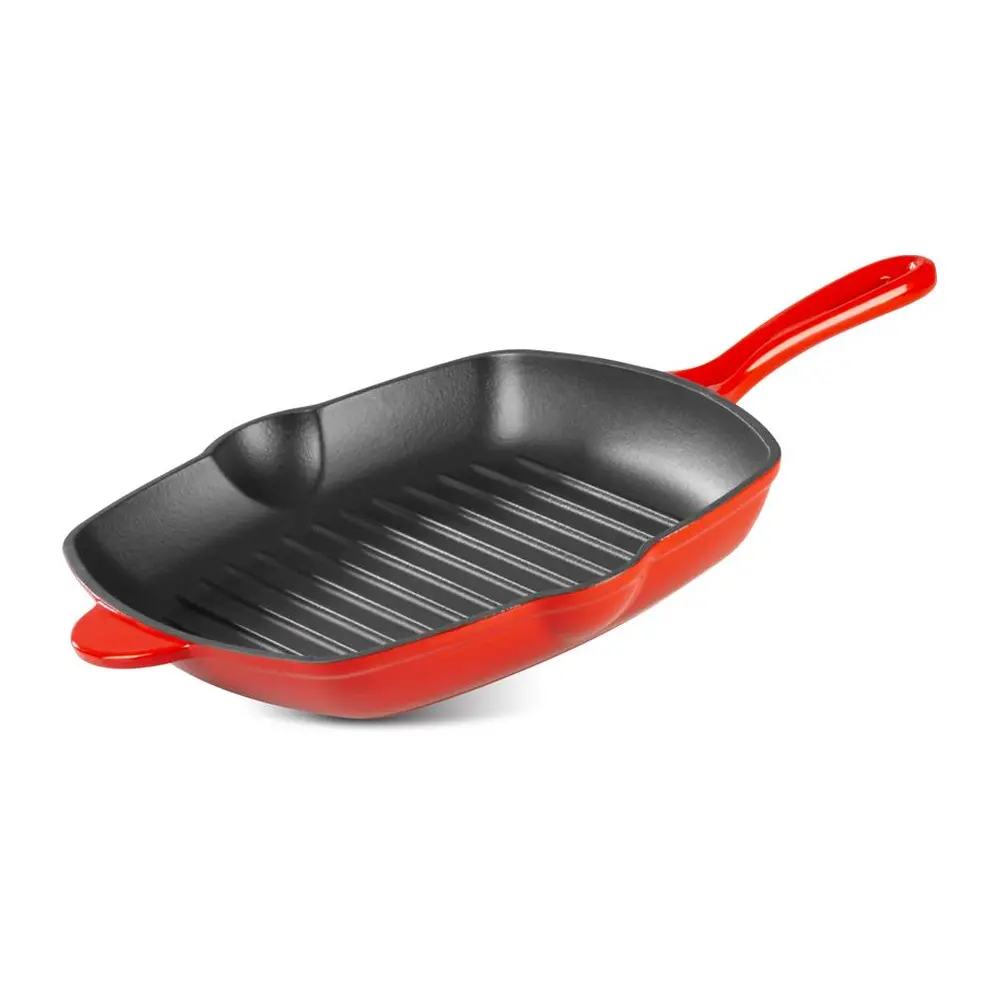 Masívna grilovacia panvica s výlevkami Enamel line v lesklom prevedení: