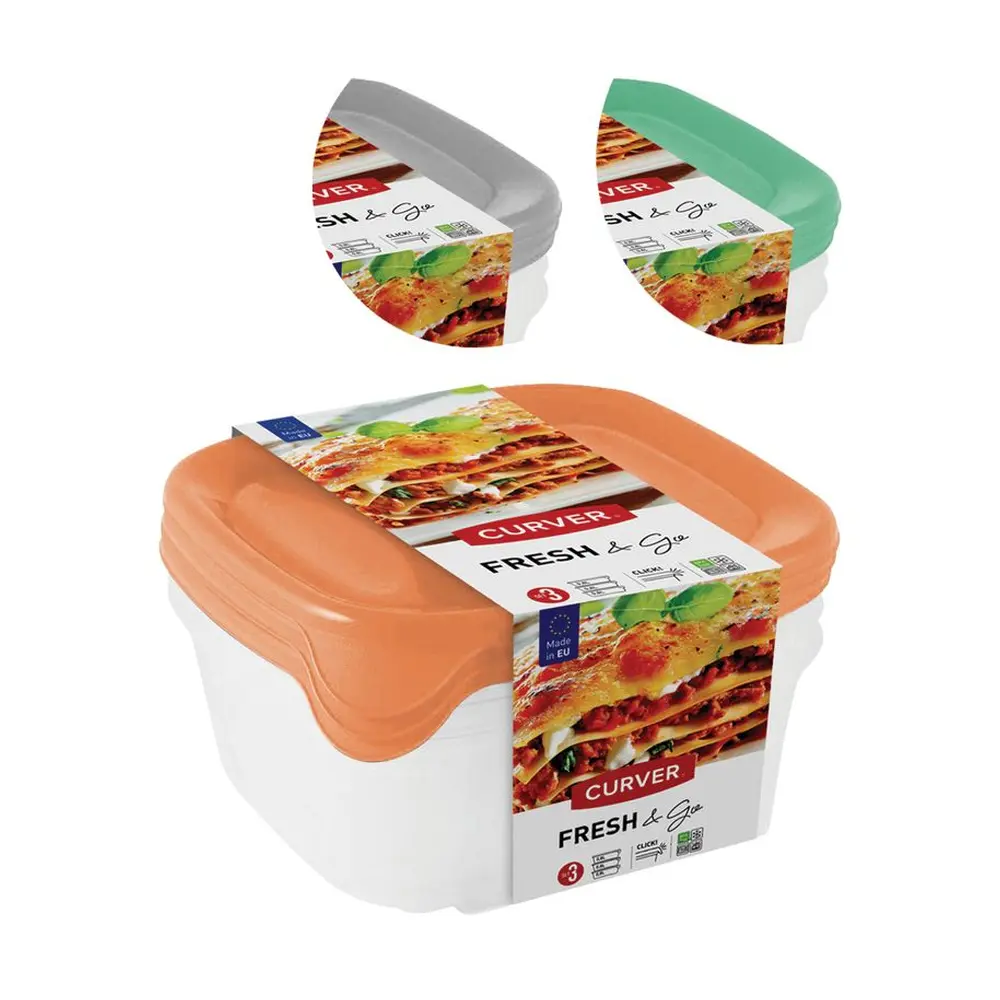 Sada 3 praktických potravinových boxov s objemom 0