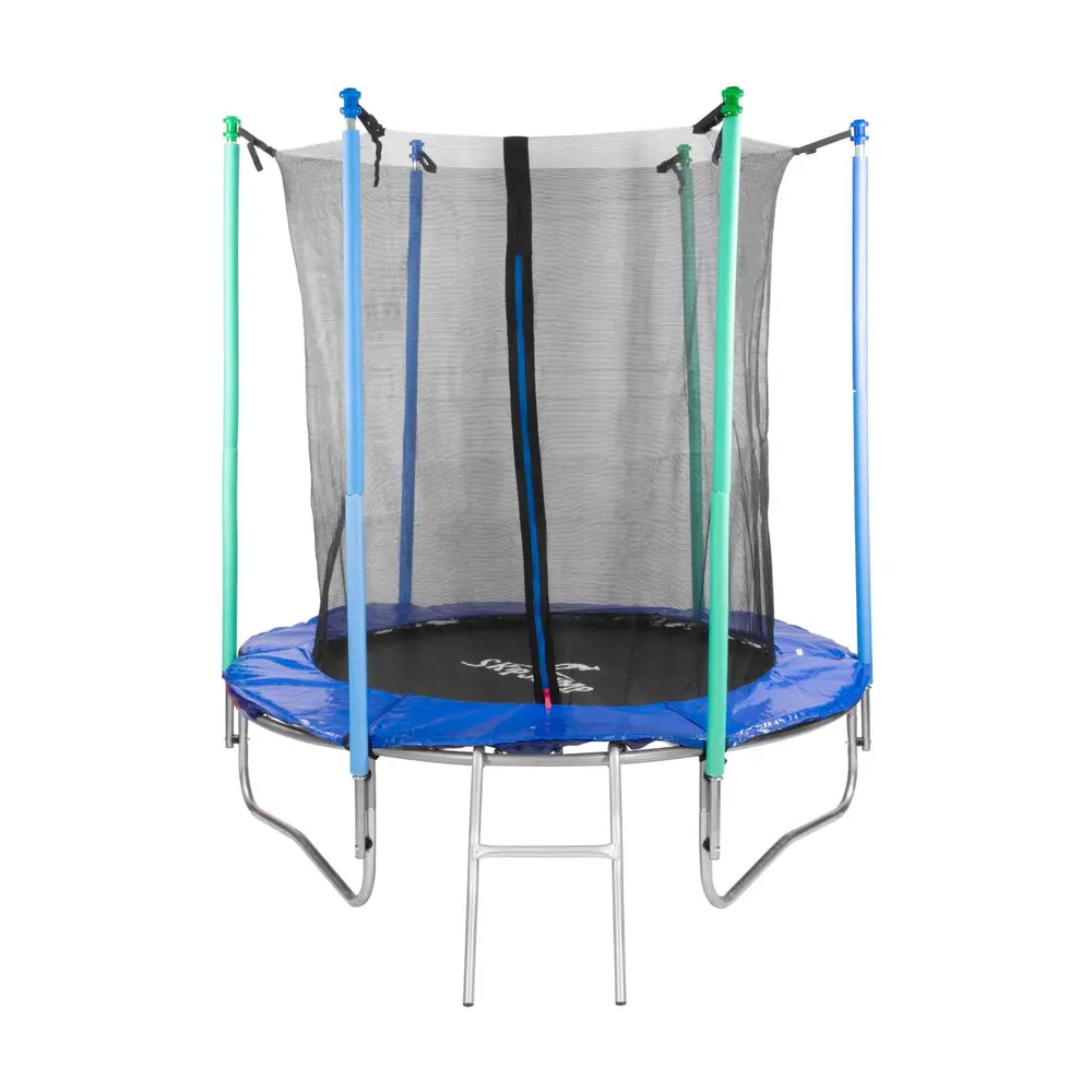 S trampolínou Skipjump zažijete veľa zábavy! Trampolína je určená výlučne na domáce používanie. Je vhodná pre deti. Maximálna nosnosť trampolíny je 50 kg. Preťaženie však môže trampolínu poškodiť! Nie je vhodná ako profesionálne náčinie. Trampolína disponuje kvalitnou polypropylénovou plochou na skákanie a pevnou