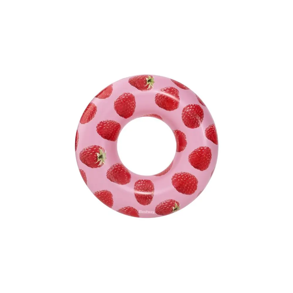 Nafukovací kruh Bestway® 36231 Scentsational Raspberry s motívom malín je zhotovený z odolného PVC materiálu s vôňou malín. Kruh je vhodný pre deti od 12 rokov. Spríjemní vám horúce letné dni strávené v bazéne.