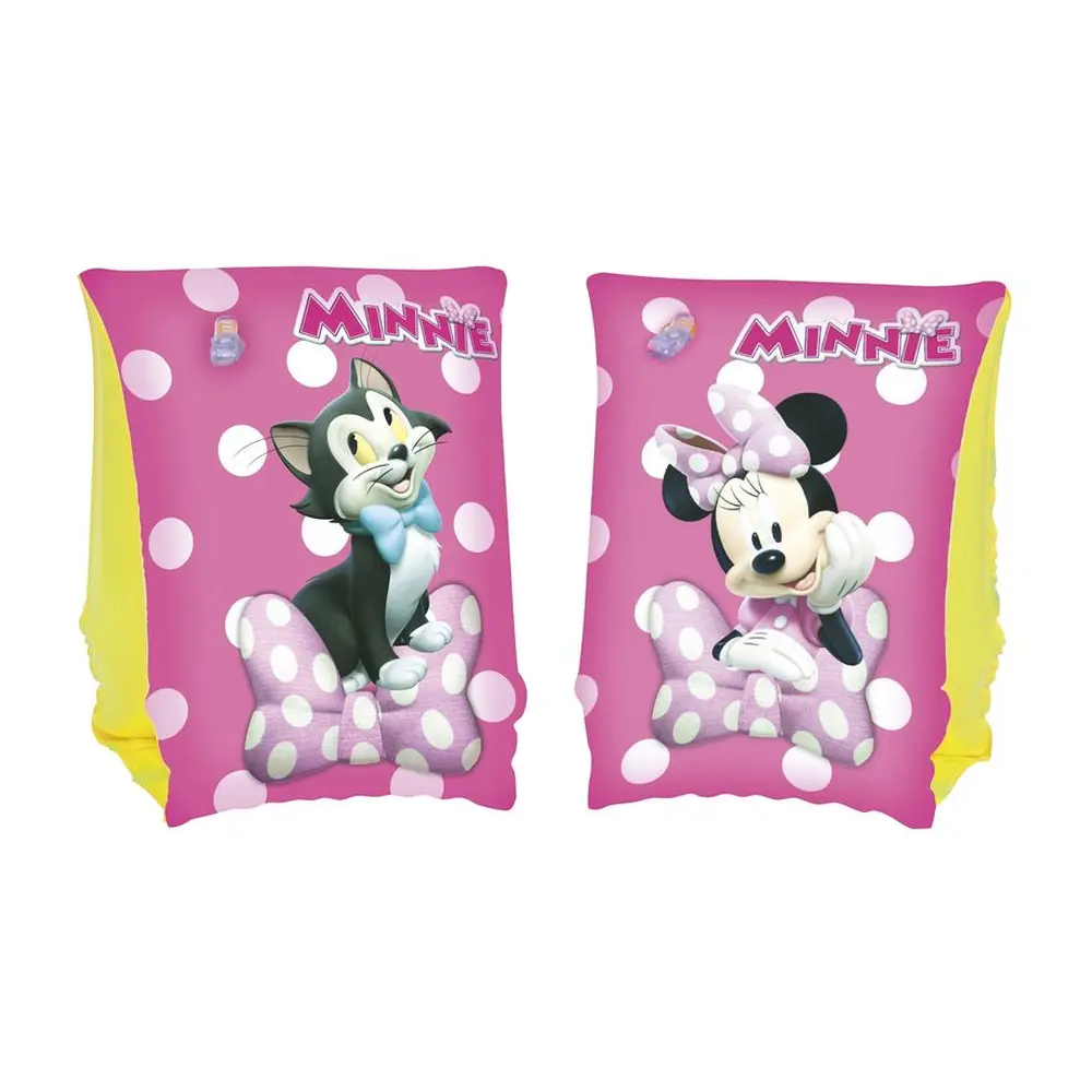 Detské rukávniky zaujmú svojím farebným prevedením a dizajnom Minnie. Sú skvelou pomôckou pri plávaní. Vďaka nim sa deti cítia bezpečne a naučia sa plávať. Rukávniky sú vybavené bezpečnostnými ventilmi s poistkou a dvoma vzduchovými komorami