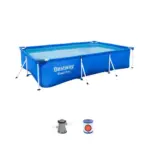- 3.00 m x 2.01 m x 0.66 m- Objem vody (90%) 3 300 L- Jednoduché zostavenie- Vstavaný ventil regulácia vypúšťania uľahčuje vypúšťanie pripojením ventilu záhradnej hadice- Mimoriadne pevné bočné steny tohto bazéna sú konštruované z materiálu DuraPlus™