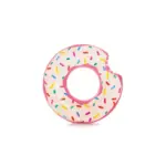 Kruh Intex s motívom dúhového donutu je vhodným doplnkom pri trávení voľného času s vašimi deťmi pri vode. Zažite s nimi množstvo zábavy pri schladení v horúcich letných mesiacoch. Je vyrobený z vinylu. 