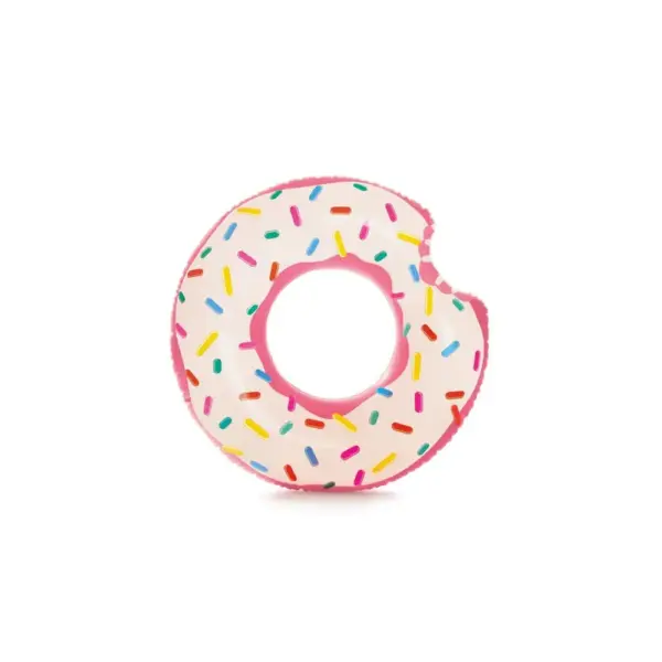 Kruh Intex s motívom dúhového donutu je vhodným doplnkom pri trávení voľného času s vašimi deťmi pri vode. Zažite s nimi množstvo zábavy pri schladení v horúcich letných mesiacoch. Je vyrobený z vinylu. 