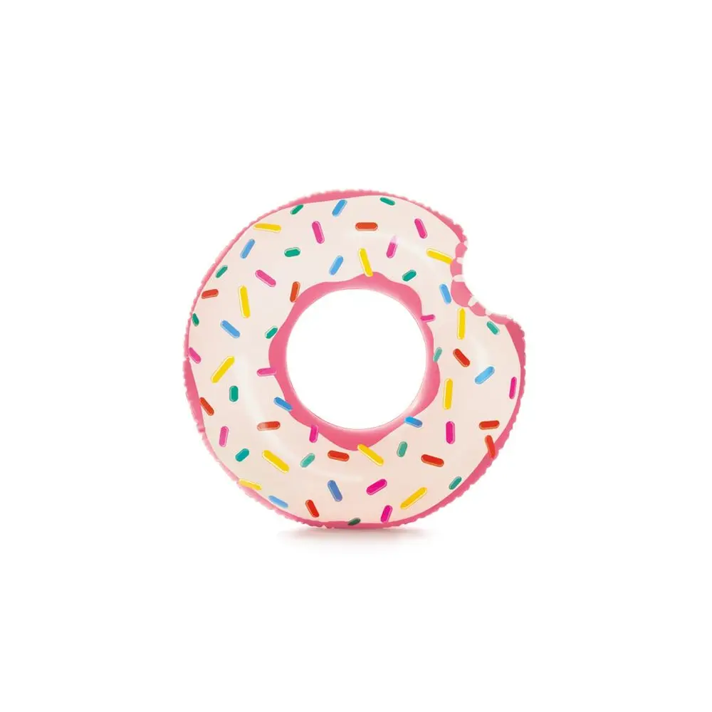 Kruh Intex s motívom dúhového donutu je vhodným doplnkom pri trávení voľného času s vašimi deťmi pri vode. Zažite s nimi množstvo zábavy pri schladení v horúcich letných mesiacoch. Je vyrobený z vinylu. 