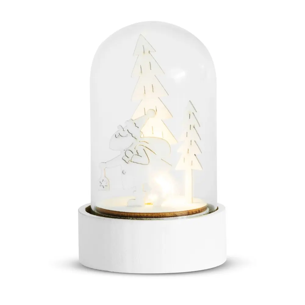 Dekorácia MagicHome Santa v skle je vkusným doplnkom vášho interiéru počas vianočných sviatkov. Je to vianočná dekorácia s LED osvetlením. Disponuje funkciou jednoduchého svietenia a spínačom ON/OFF. Dekorácia je vhodná len na vnútorné používanie. Žiarovky nie sú vymeniteľné. 