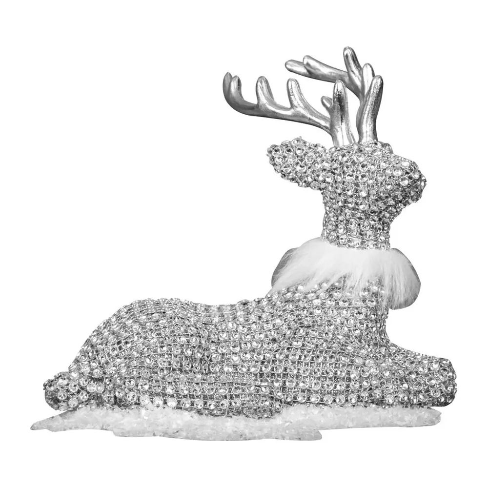 Krásna dekorácia MagicHome sediaci sob skrášli váš domov počas vianočného obdobia. Farba je strieborná. Rozmery dekorácie sú 19x17 cm.