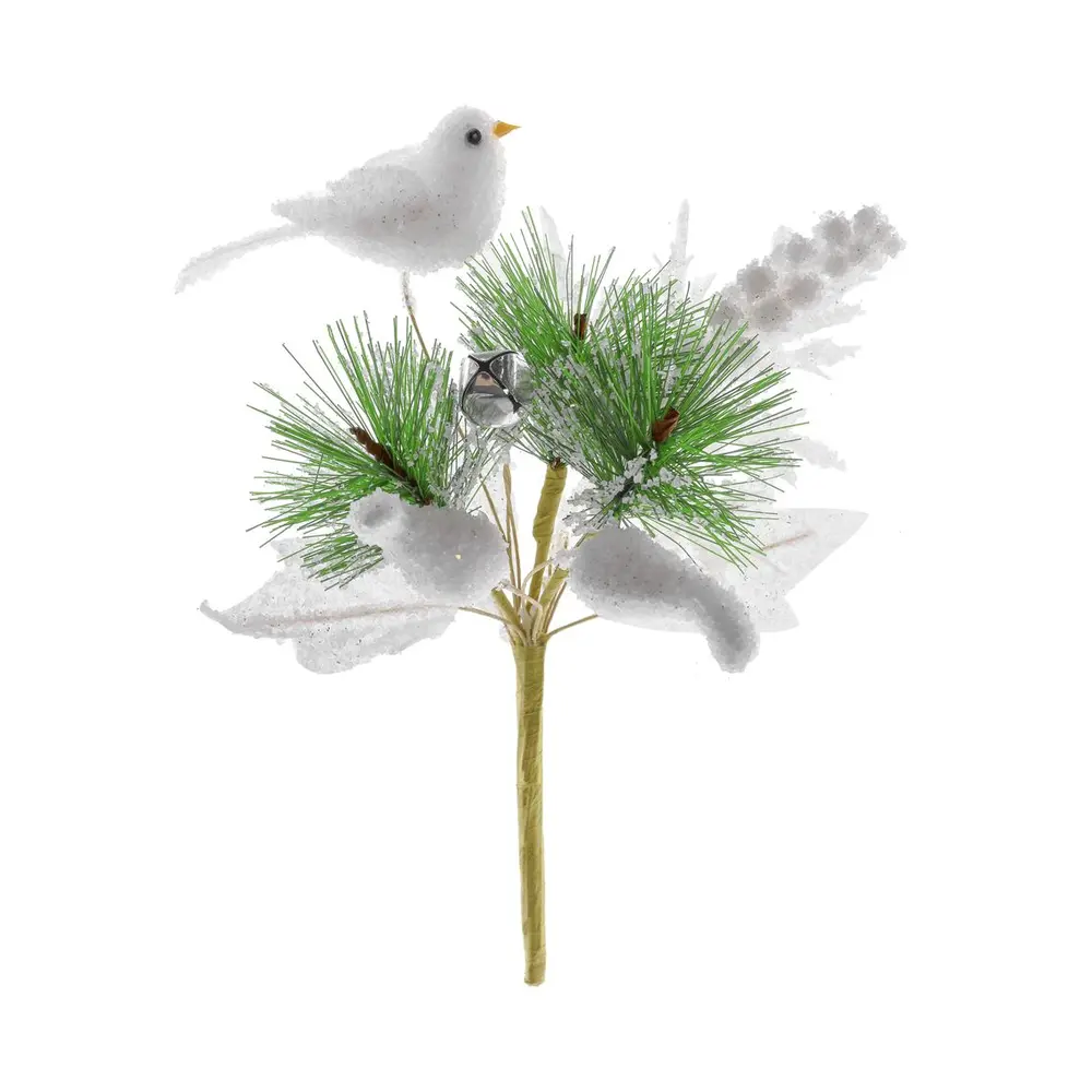 Vianočná dekorácia MagicHome vetvička s vtáčikom dotvorí čarokrásnu atmosféru Vianoc vo vašom domove. Farba je biela. Výška je 18 cm. Balenie obsahuje 6 kusov.