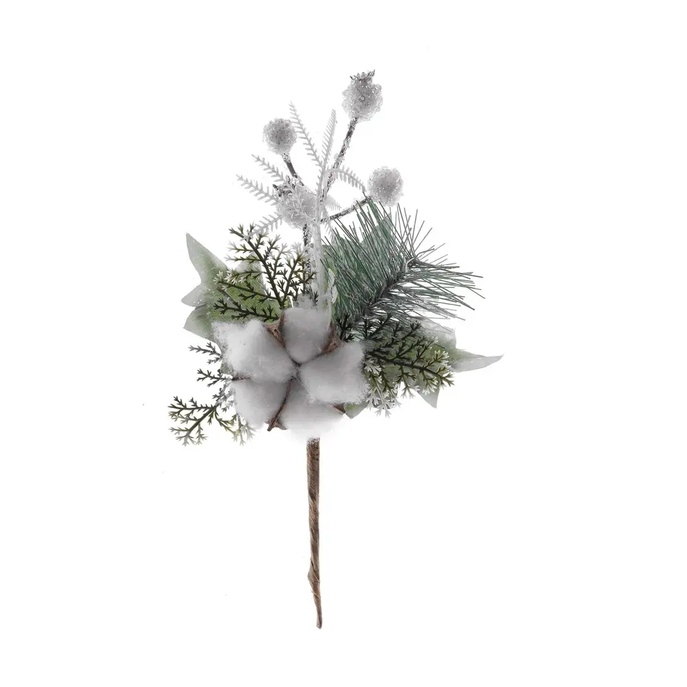 Vianočná dekorácia MagicHome vetvička s bavlnou dotvorí čarokrásnu atmosféru Vianoc vo vašom domove. Farba je biela. Výška je 25 cm. Balenie obsahuje 6 kusov.