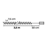 5 cm. Disponuje 8 funkciami (svetelnými vzormi)