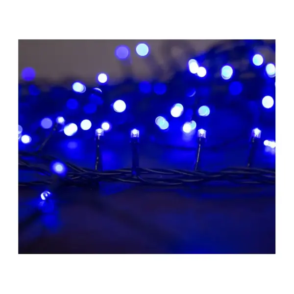 Reťaz MagicHome Vianoce Serpens, 100 LED modrá, 8 funkcií, 230 V, 50 Hz, s adaptérom, IP44, exteriér, osvetlenie,  L-10 m