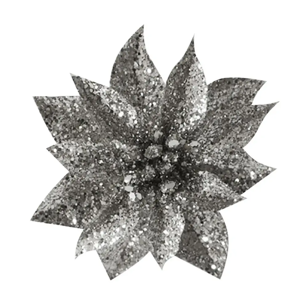 Vianočná dekorácia MagicHome kvet GlitterPoinsettia so štipcom dotvorí čarokrásnu atmosféru Vianoc vo vašom domove. Farba je strieborná. Veľkosť kvetu je 9 cm a dĺžka kvetu je 8 cm. Balenie obsahuje 6 kusov.