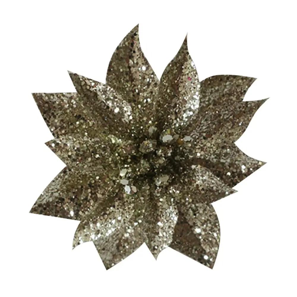 Vianočná dekorácia MagicHome kvet GlitterPoinsettia so štipcom dotvorí čarokrásnu atmosféru Vianoc vo vašom domove. Farba je šampaň. Veľkosť kvetu je 9 cm a dĺžka kvetu je 8 cm. Balenie obsahuje 6 kusov.