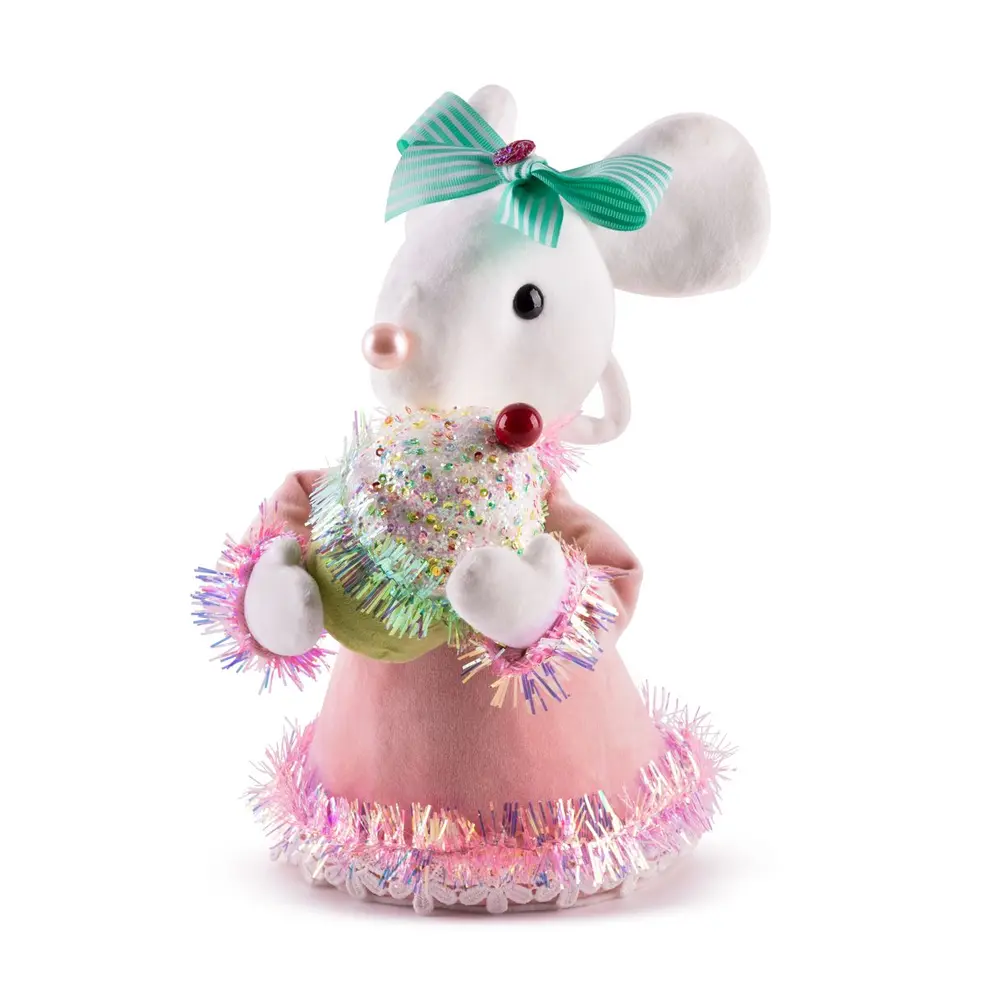 Krásna dekorácia MagicHome Candy Line myška skrášli váš domov počas vianočného obdobia. Farba je ružová. Výška dekorácie je 27 cm.