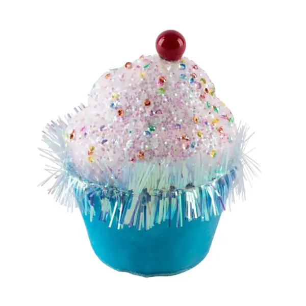 Krásna dekorácia MagicHome Candy Line závesný mafin skrášli váš domov počas vianočného obdobia. Farba je modrá. Rozmery dekorácie sú 7x7x11 cm.