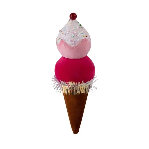 Krásna dekorácia MagicHome Candy Line závesná zmrzlina skrášli váš domov počas vianočného obdobia. Farba je červená. Výška dekorácie je 16 cm.