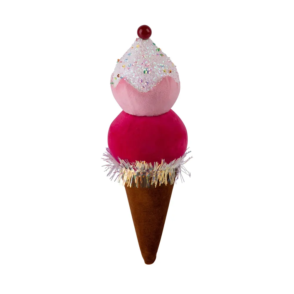 Krásna dekorácia MagicHome Candy Line závesná zmrzlina skrášli váš domov počas vianočného obdobia. Farba je červená. Výška dekorácie je 16 cm.