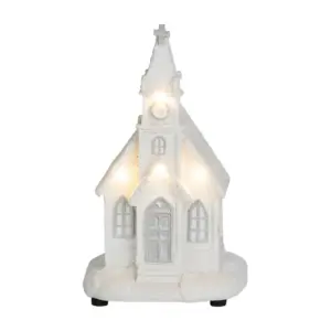 Dekorácia MagicHome biely kostol je vkusným doplnkom vášho interiéru počas vianočných sviatkov. Je to vianočná dekorácia s LED osvetlením. Farba LED je teplá biela a počet LED je 4. Disponuje funkciou jednoduchého svietenia a spínačom ON/OFF. Napájanie zabezpečujú 2 x AAA batérie