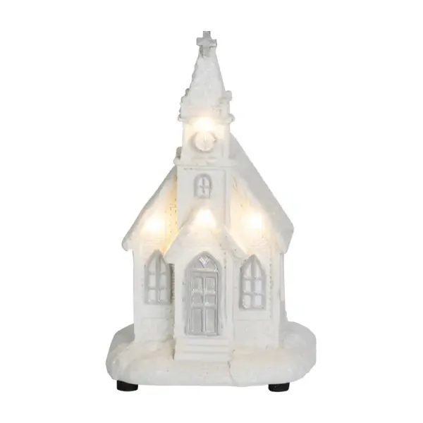 Dekorácia MagicHome biely kostol je vkusným doplnkom vášho interiéru počas vianočných sviatkov. Je to vianočná dekorácia s LED osvetlením. Farba LED je teplá biela a počet LED je 4. Disponuje funkciou jednoduchého svietenia a spínačom ON/OFF. Napájanie zabezpečujú 2 x AAA batérie