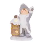 Krásna veľká dekorácia MagicHome Chlapček so schránkou skrášli Váš domov počas vianočného obdobia. Má krásnu veľkú čiapku s brmbolcom z textilu. Dekorácia svieti