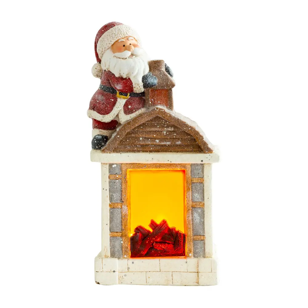 Krásna veľká dekorácia MagicHome Santa s kozubom skrášli Váš domov počas vianočného obdobia.  Dekorácia svieti