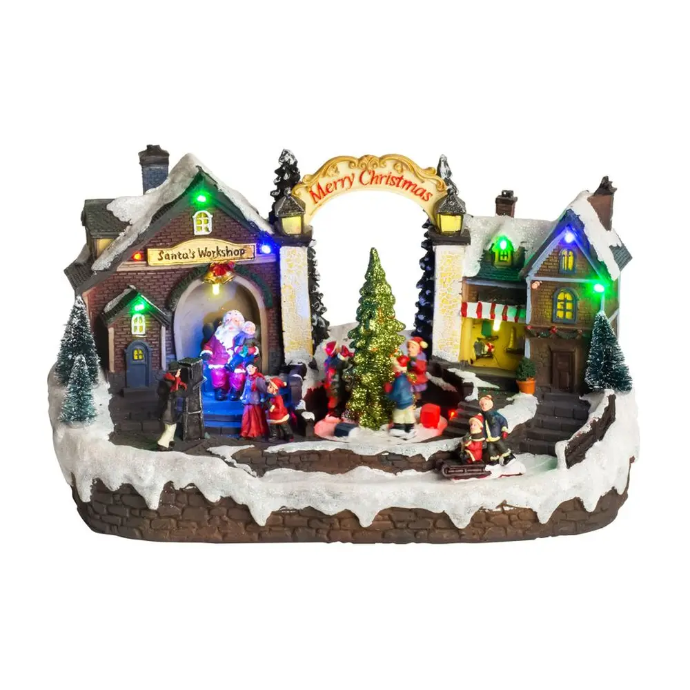 Dekorácia MagicHome farebná dedinka s melódiami je vkusným doplnkom vášho interiéru. Je to vianočná dekorácia s LED osvetlením. Farba LED je teplá biela