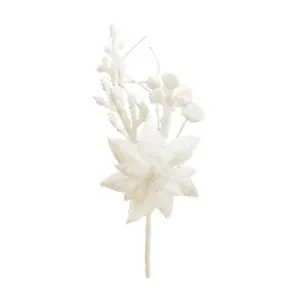 Vianočná dekorácia MagicHome vetvička s kvetom poinsettia dotvorí čarokrásnu atmosféru Vianoc vo vašom domove. Farba je biela. Výška je 19 cm. Balenie obsahuje 6 kusov.