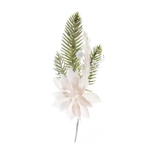 Vianočná dekorácia MagicHome vetvička s kvetom poinsettia dotvorí čarokrásnu atmosféru Vianoc vo vašom domove. Farba je biela. Výška je 23 cm. Balenie obsahuje 6 kusov.