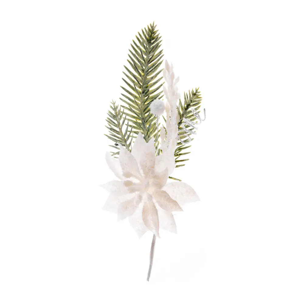 Vianočná dekorácia MagicHome vetvička s kvetom poinsettia dotvorí čarokrásnu atmosféru Vianoc vo vašom domove. Farba je biela. Výška je 23 cm. Balenie obsahuje 6 kusov.