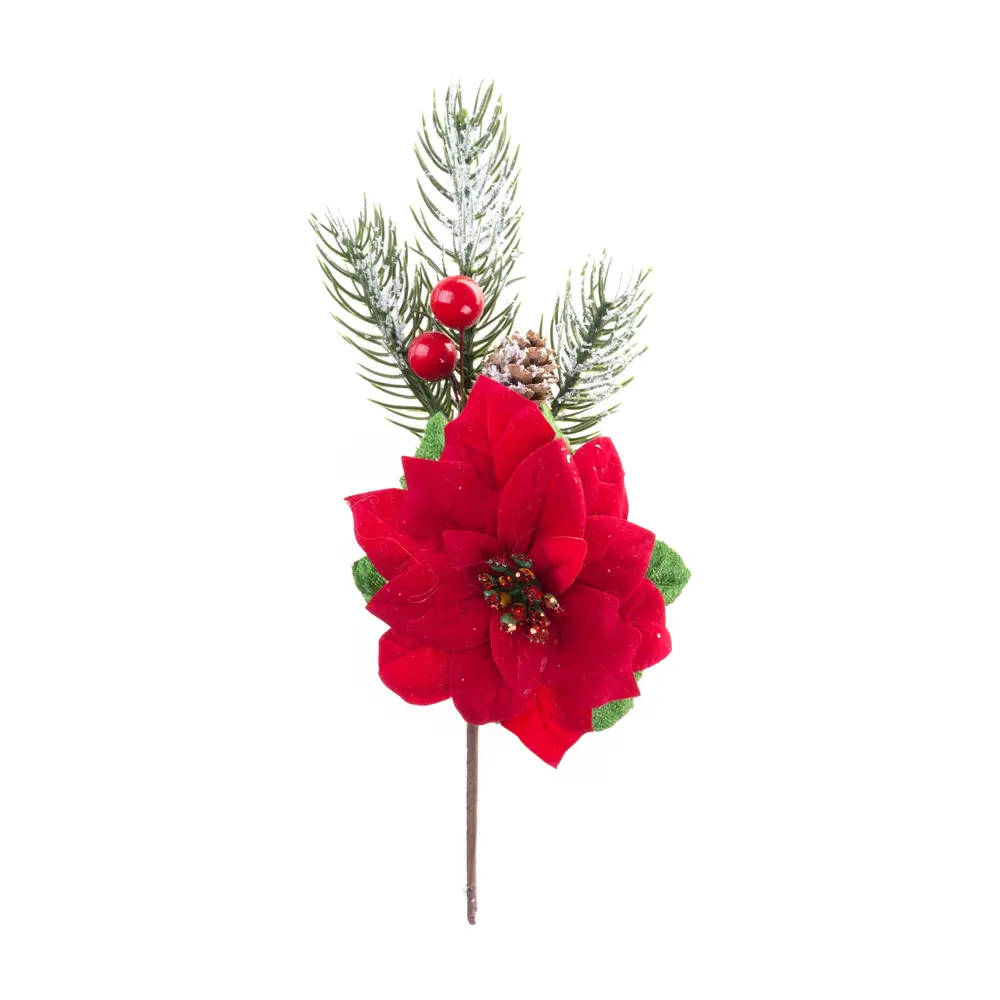 Vianočná dekorácia MagicHome vetvička s kvetom poinsettia dotvorí čarokrásnu atmosféru Vianoc vo vašom domove. Farba je červená. Výška je 22 cm. Balenie obsahuje 6 kusov.
