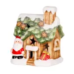 Krásna dekorácia MagicHome domček so santom skrášli váš domov počas vianočného obdobia. Je to vianočná dekorácia s LED osvetlením. Farba LED je teplá biela a počet LED je 1. Disponuje funkciou jednoduchého svietenia a spínačom ON/OFF. Napájanie zabezpečujú 2 x LR44 batérie
