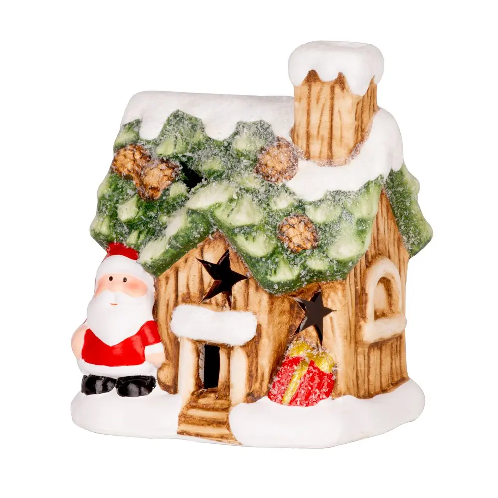 Krásna dekorácia MagicHome domček so santom skrášli váš domov počas vianočného obdobia. Je to vianočná dekorácia s LED osvetlením. Farba LED je teplá biela a počet LED je 1. Disponuje funkciou jednoduchého svietenia a spínačom ON/OFF. Napájanie zabezpečujú 2 x LR44 batérie
