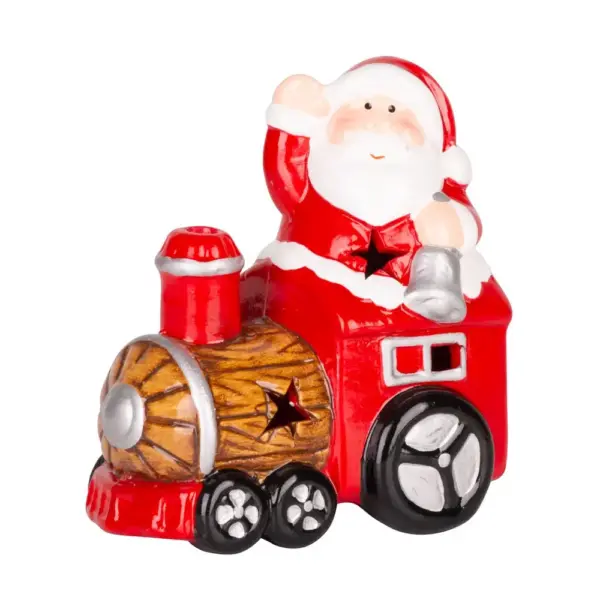 Krásna dekorácia MagicHome santa s vláčikom skrášli váš domov počas vianočného obdobia. Je to vianočná dekorácia s LED osvetlením. Farba LED je teplá biela a počet LED je 1. Disponuje funkciou jednoduchého svietenia a spínačom ON/OFF. Napájanie zebezpečujú 2 x LR44 batérie