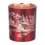 Svietnik MagicHome je krásnym doplnkom do vášho domova. Farba svietnika je červená s motívom krajinky. Rozmer svietnika je 6x7 cm a je vyrobený zo skla. Balenie obsahuje 4 ks. 