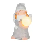 Krásna postavička MagicHome anjel so snehovou guľou skrášli váš domov počas vianočného obdobia. Je to vianočná postavička s LED osvetlením. Farba LED je teplá biela a počet LED je 1. Disponuje jednoduchým svietením a spínačom ON/OFF. Postavička slúži len na vnútorné používanie. Napájanie zabezpečujú 2 x LR44 batérie