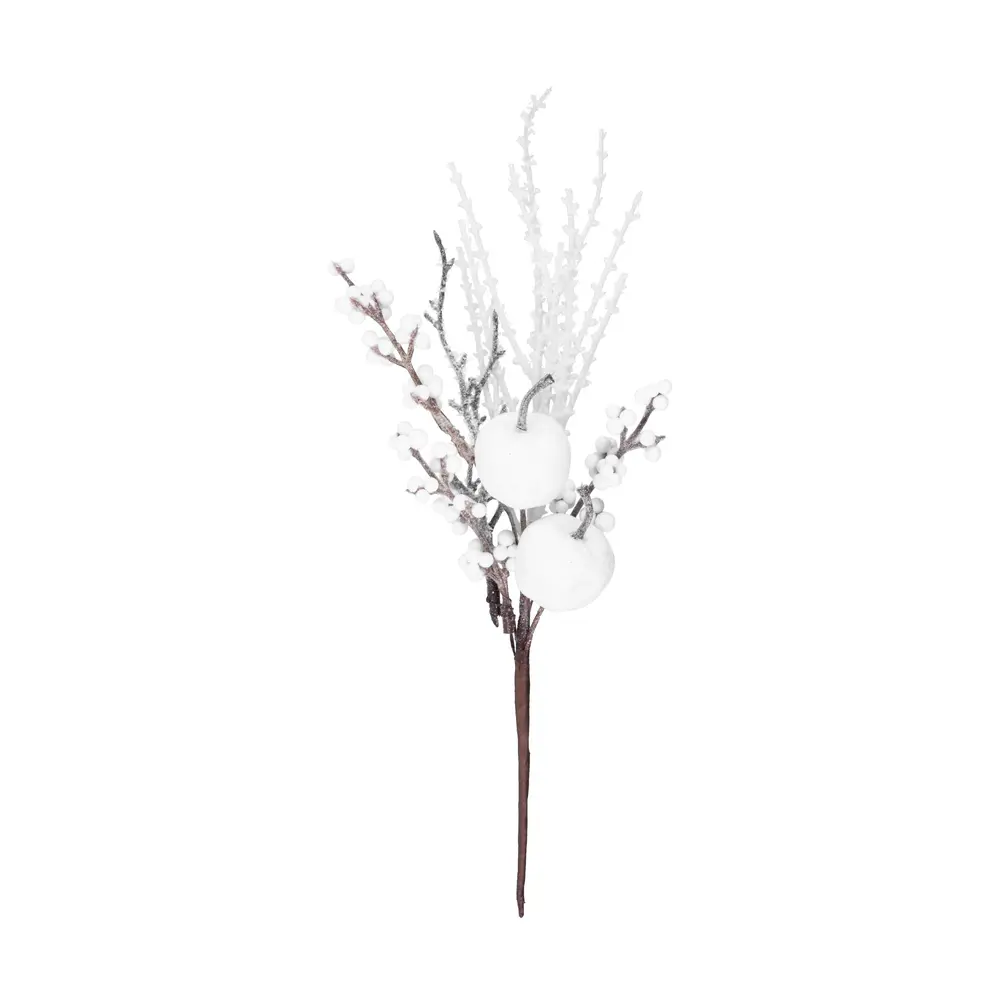Vianočná dekorácia MagicHome vetvička s bobuľkami a jabĺčkami dotvorí čarokrásnu atmosféru Vianoc vo vašom domove. Farba je biela. Výška je 32 cm. Balenie obsahuje 6 ks.