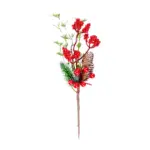 Vianočná dekorácia MagicHome zasnežená vetvička s bobuľkami a šiškami dotvorí čarokrásnu atmosféru Vianoc vo vašom domove. Farba je červená. Výška je 27 cm. Balenie obsahuje 6 ks.