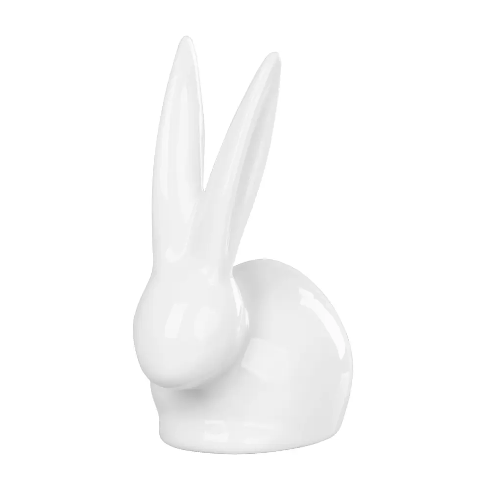 Krásna moderná dekorácia MagicHome v podobe porcelánovej figúrky bieleho zajačika s dlhými ušami dokonale doladí Vašu štýlovú veľkonočnú výzdobu. Rozmery: 10