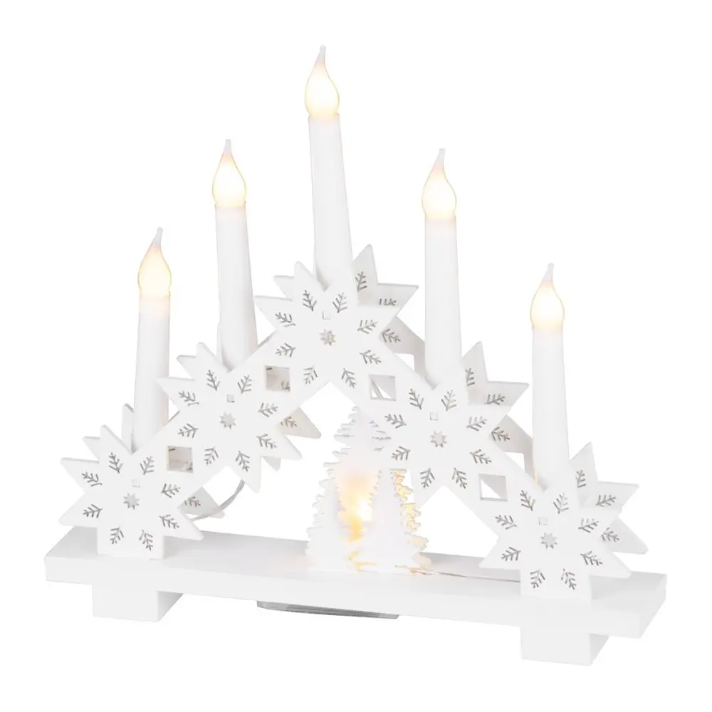 Svietnik MagicHome je vkusným doplnkom vášho interiéru počas vianočných sviatkov. Je to vianočná dekorácia s LED osvetlením. Farba LED je teplá biela a počet LED je 6. Disponuje funkciou jednoduchého svietenia. Stupeň ochrany je IP20 a dekorácia je vhodná do interiéru. Menovité napätie je 3 V a menovitý príkon je 0