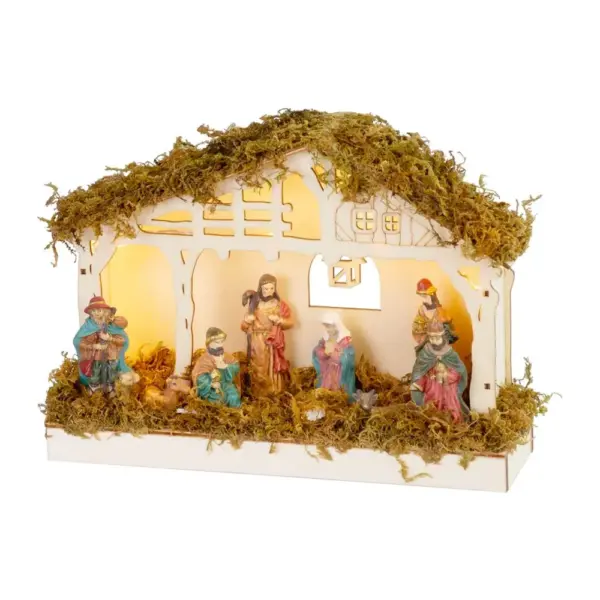 <p>Dekorácia MagicHome Betlehem je vkusným doplnkom vášho interiéru počas vianočných sviatkov. Je to vianočná dekorácia s LED osvetlením. Farba LED je 5x teplá biela. Disponuje funkciou jednoduchého svietenia a spínačom ON/OFF. Napájanie zabezpečujú 3 x AA batérie