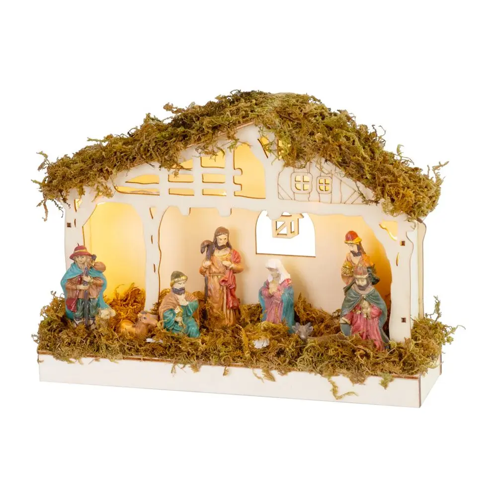 Dekorácia MagicHome Betlehem je vkusným doplnkom vášho interiéru počas vianočných sviatkov. Je to vianočná dekorácia s LED osvetlením. Farba LED je 5x teplá biela. Disponuje funkciou jednoduchého svietenia a spínačom ON/OFF. Napájanie zabezpečujú 3 x AA batérie