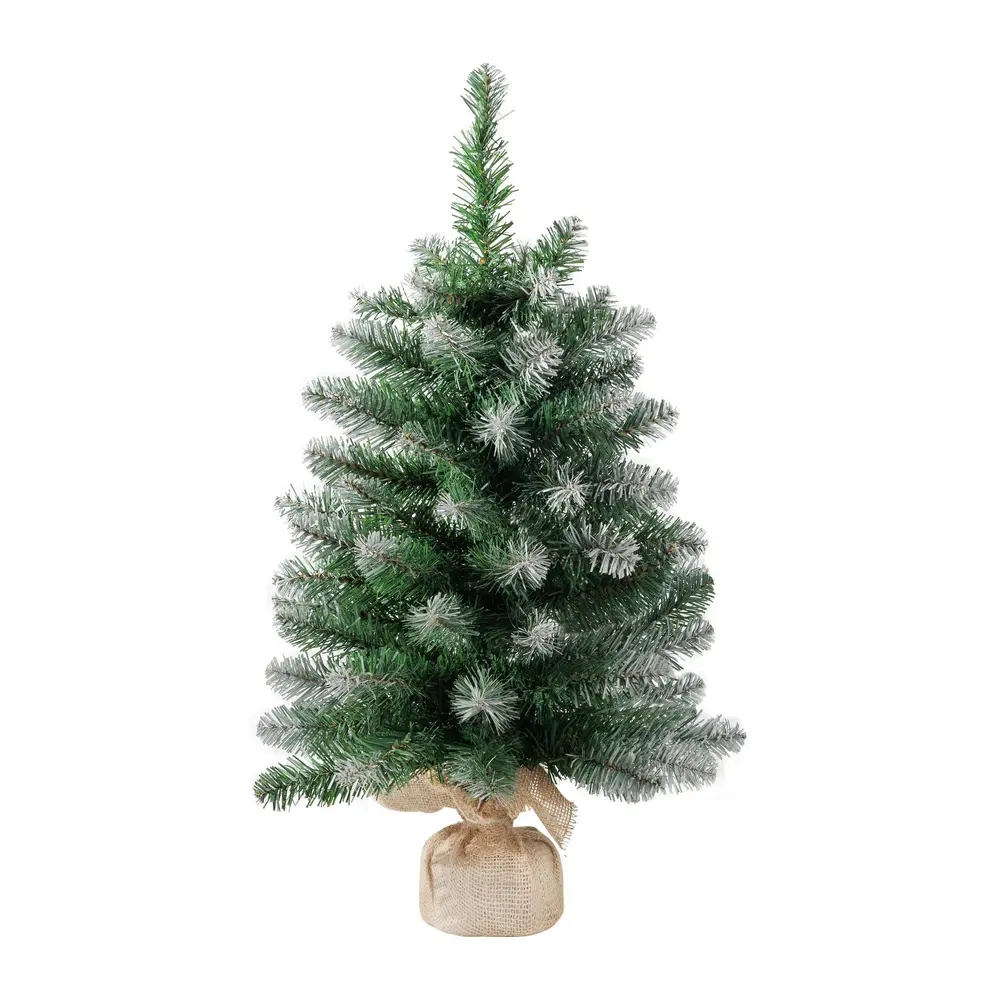 Oživte svoje sviatky s naším extra hustým vianočným stromčekom z jedle. S výškou 60 cm a zasneženými koncami je tento stromček ideálny na menšie plochy. Elegantne zabalený v jute