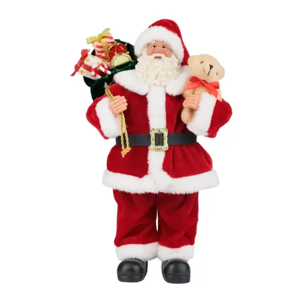 <p>Dekorácia MagicHome Santa s darčekmi a medvedíkom je vkusným doplnkom vášho interiéru počas vianočných sviatkov. Dekorácia je vyhotovená z plastu