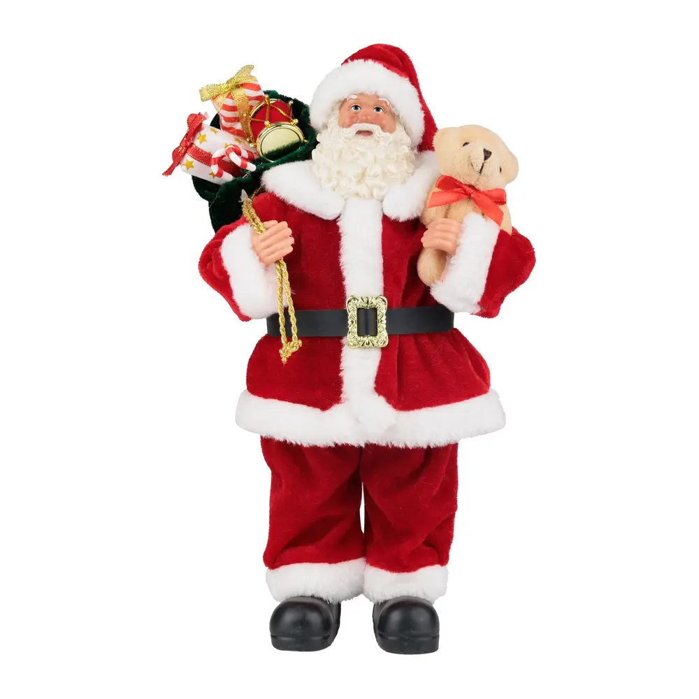 Dekorácia MagicHome Santa s darčekmi a medvedíkom je vkusným doplnkom vášho interiéru počas vianočných sviatkov. Dekorácia je vyhotovená z plastu