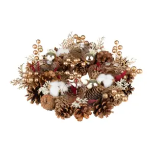 Pridajte do svojho domova luxusný vianočný akcent s adventným vencom MagicHome. Tento elegantný veniec v zlatom odtieni s rozmermi 32x8