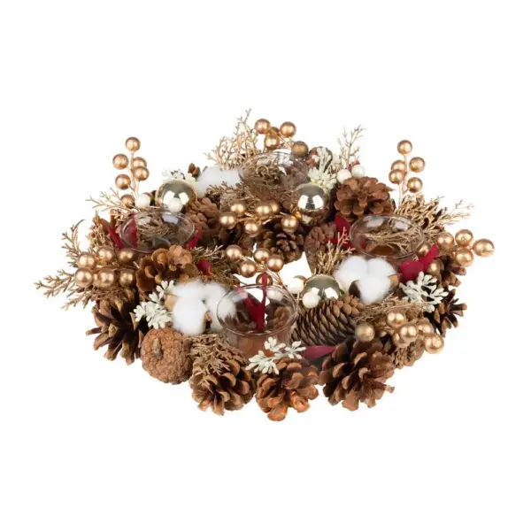 <p>Pridajte do svojho domova luxusný vianočný akcent s adventným vencom MagicHome. Tento elegantný veniec v zlatom odtieni s rozmermi 32x8