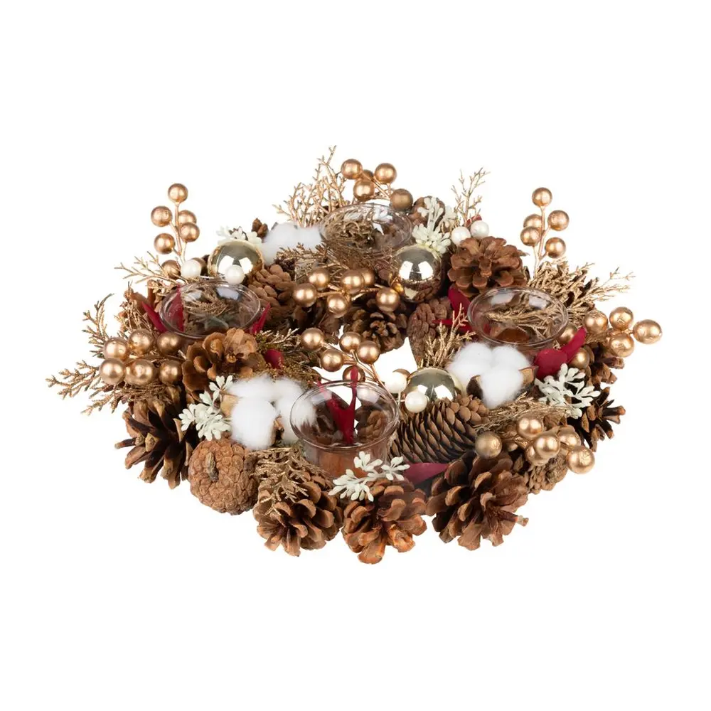 Pridajte do svojho domova luxusný vianočný akcent s adventným vencom MagicHome. Tento elegantný veniec v zlatom odtieni s rozmermi 32x8