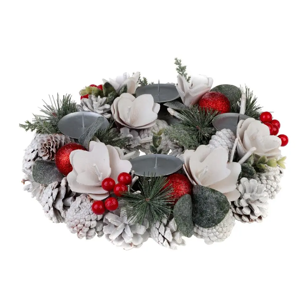 Ozdobte svoj domov prírodnou krásou s adventným vencom MagicHome. Tento elegantný biely veniec s priemerom 30 cm a krásnym prírodným prírodným vzhľadom