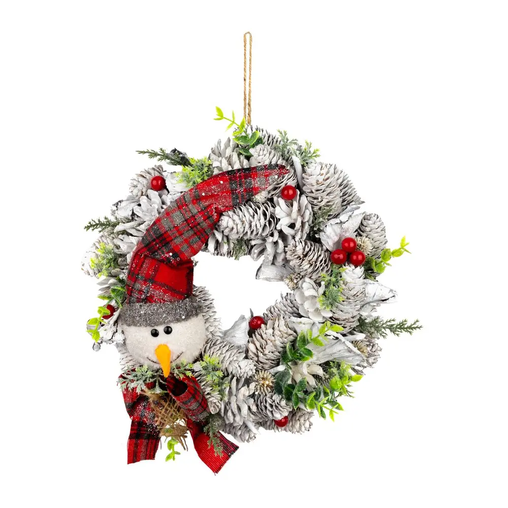 Ožívte svoju vianočnú výzdobu s nádherným adventným vencom MagicHome. Tento prírodný veniec s rozmermi 31x8 cm je v elegantnej bielej farbe a je ozdobený roztomilým snehuliakom